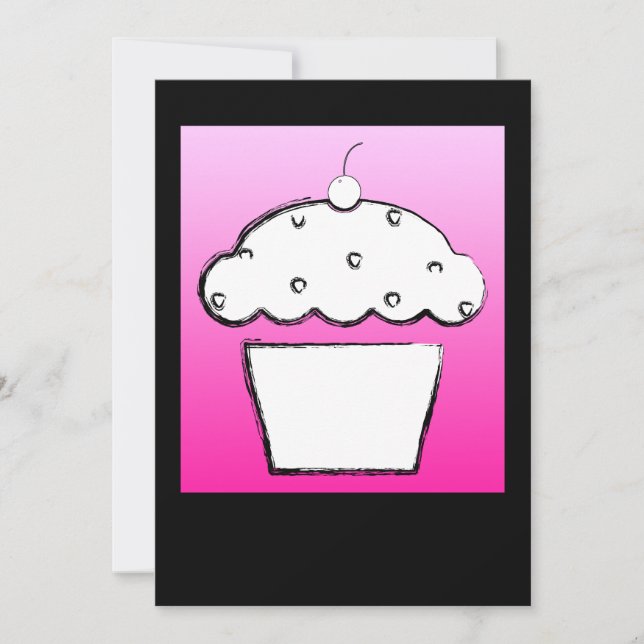 cherry cupcake invitation (Front)