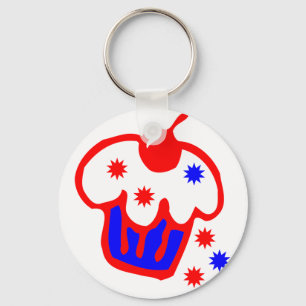cherry cupcake key ring