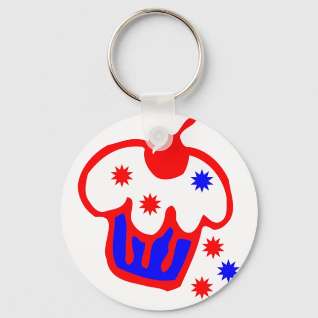 cherry cupcake key ring (Front)
