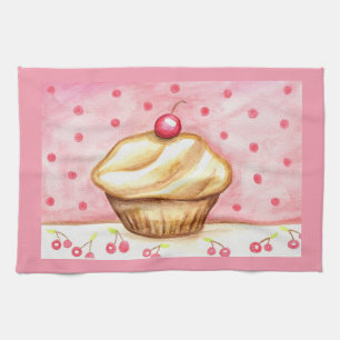 Cherry Cupcake Kitchen Towel 