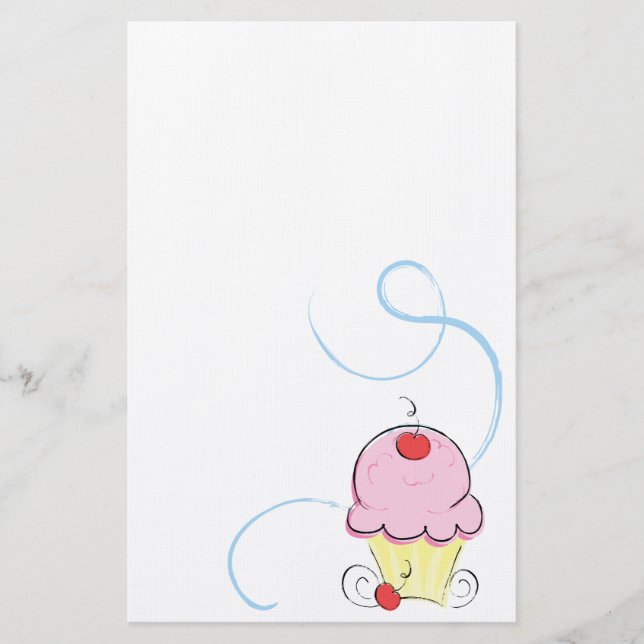Cherry Cupcake Stationery (Front)