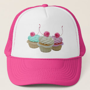 Cherry cupcakes trucker hat
