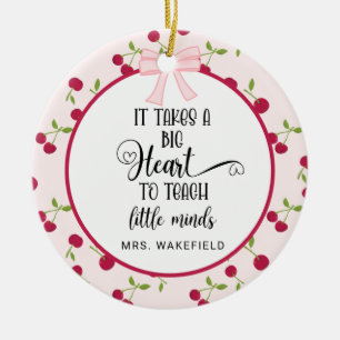 Cherry Custom Teacher Appreciation Gift Christmas Ceramic Ornament
