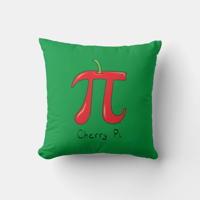 Cherry Cute Math Pi Day Pillow (Front)