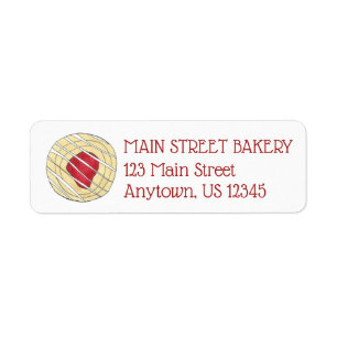 Cherry Danish Viennoiserie Pastry Chef Bakery Return Address Label