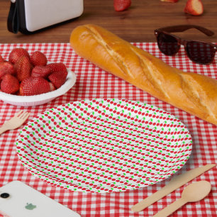 Cherry delight pattern paper plate