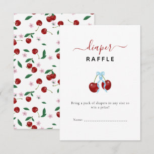 Cherry Diaper Raffle Baby Shower Blue Bow Boy