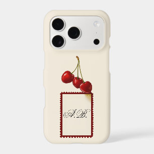 Cherry Diner Stamp iPhone Case   Custom Initials