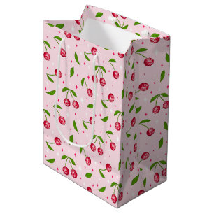 Cherry Disco Ball Pattern Medium Gift Bag