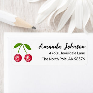Cherry Disco Ball Return Address Label