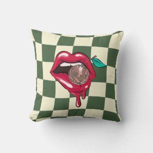 Cherry Disco Ball Trendy Funky Indie Room Decor Cushion