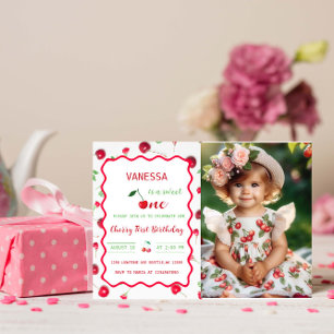 Cherry First Birthday Invitation