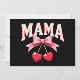 Cherry Floral Mama Coquette Bow Women Mothers Day Invitation