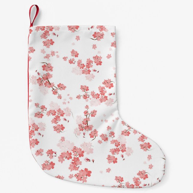 Cherry Flower 2 Small Christmas Stocking (Front)