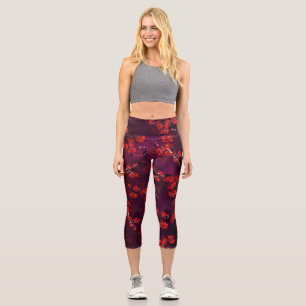 Cherry Flower 3 Capri Leggings