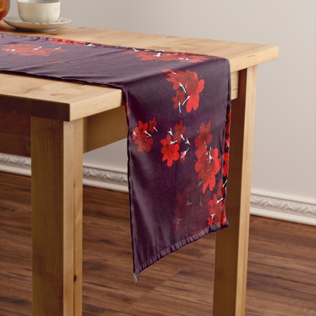 Cherry Flower 3 Short Table Runner (In Situ)