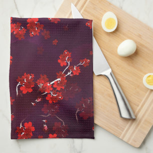 Cherry Flower 3 Tea Towel