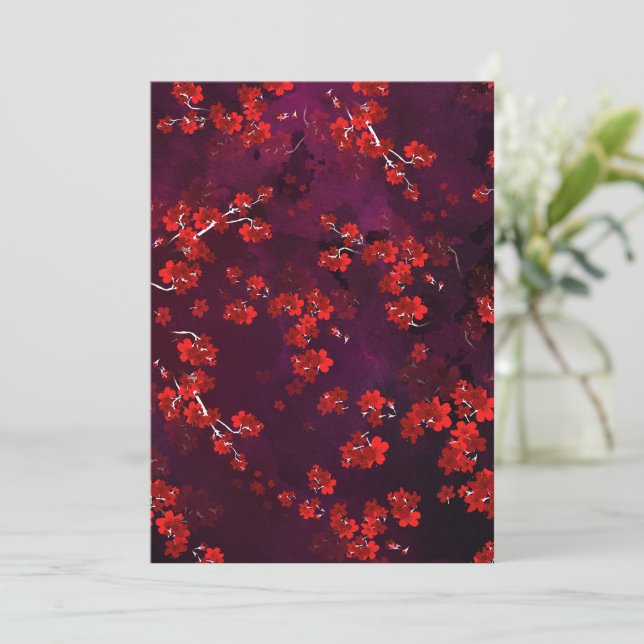 Cherry Flower 3 Thank You Card (Standing Front)