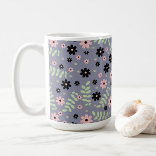 cherry flowers pattern coffee mug
