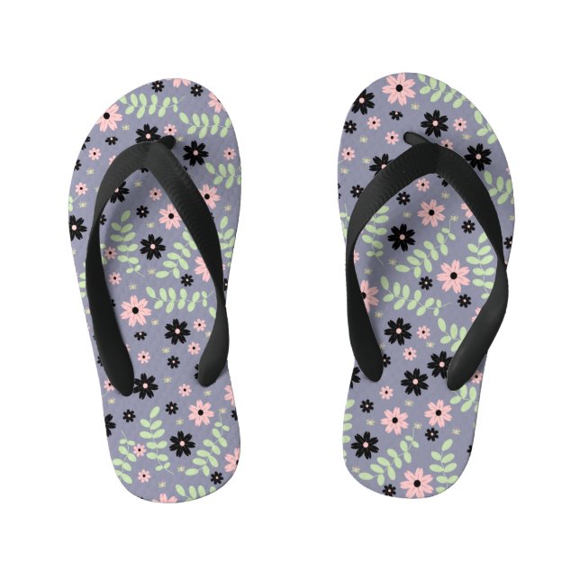 cherry flowers pattern  kid's thongs (Footbed)
