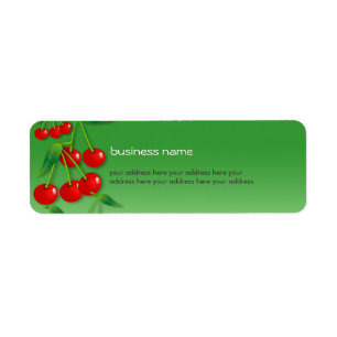 Cherry Fresh Green Return Address Label