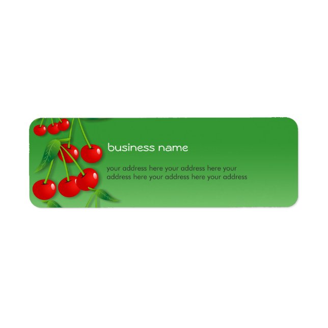 Cherry Fresh Green Return Address Label (Front)