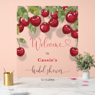Cherry Fruit Bridal Shower Welcome Acrylic Sign