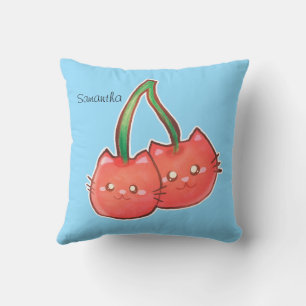 Cherry Fruit Cats Cushion