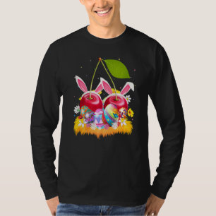 Cherry Fruit Easter Egg Funny Cherry Easter Sunda T-Shirt