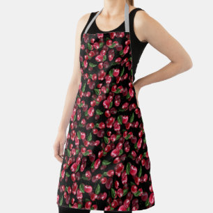 Cherry Fruit on black Apron