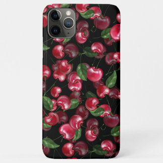 Cherry fruit on black iPhone 11 pro max case