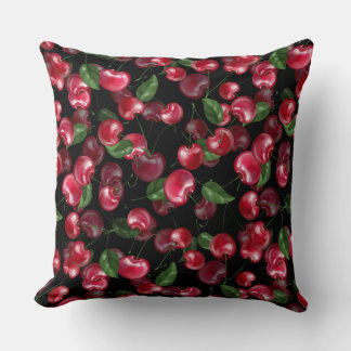 Cherry Fruit on black Cushion
