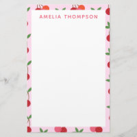 Cherry Fruit Pattern in Pink and Red Personalised