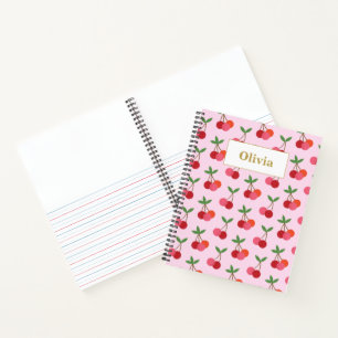 Cherry Fruit Pattern Personalised Story Journal