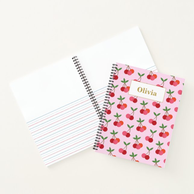Cherry Fruit Pattern Personalised Story Journal (Inside)