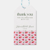 Cherry Fruit Red Pink Green Shower Thank You