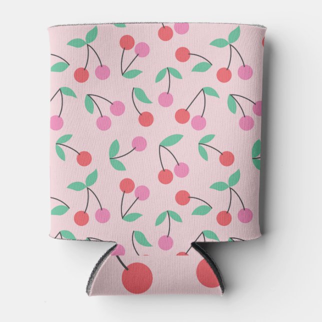 Cherry fruits: cute seamless design. can cooler (Front)