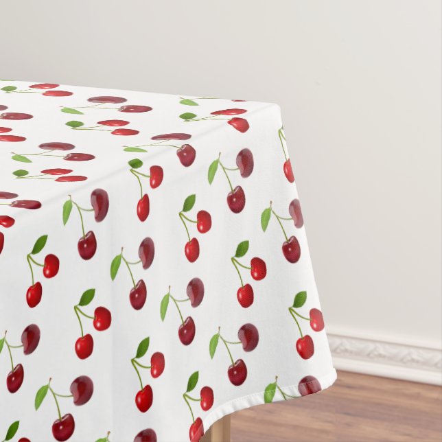 Cherry Fruits on White Tablecloth (In Situ)