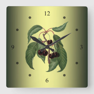 Cherry ~ Giorgio Gallesio ~ Botanical Fruit ~ Square Wall Clock