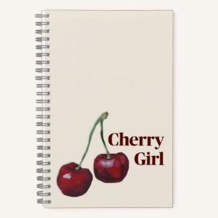Cherry Girl Minimalist Art Notebook