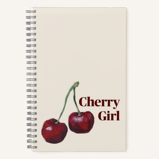 Cherry Girl Minimalist Art Notebook (Front)