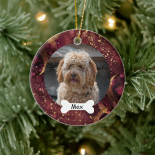 Cherry Gold Custom Pet Puppy Dog Photo Ceramic Ornament