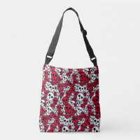 Cherry Gothic Skull Pattern Print