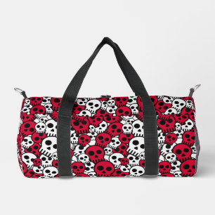 Cherry Gothic Skull Pattern Print Duffle Bag