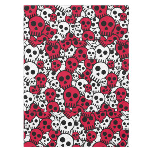Cherry Gothic Skull Pattern Print Tablecloth