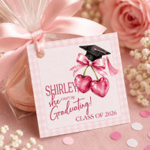 Cherry Graduation Napkins, Pink Coquette