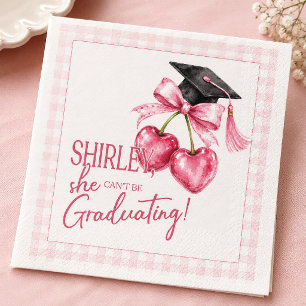 Cherry Graduation Napkins, Pink Coquette Napkin