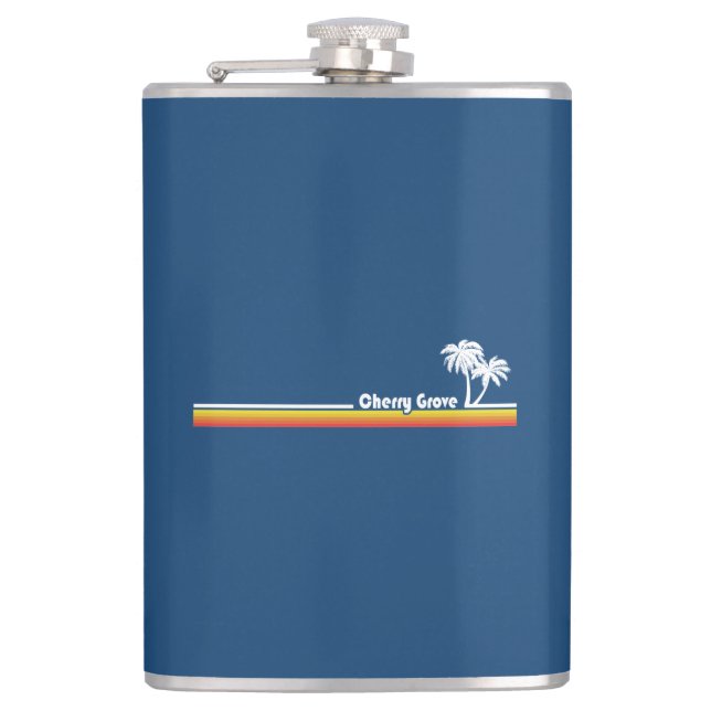 Cherry Grove Beach South Carolina Hip Flask (Front)