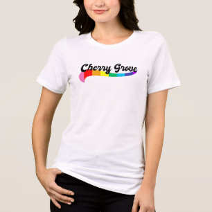 Cherry Grove Fire Island NY rainbow logo LGBTQ Tri-Blend Shirt