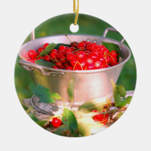 Cherry harvest,Cottage garden Rosalinde Ceramic Ornament